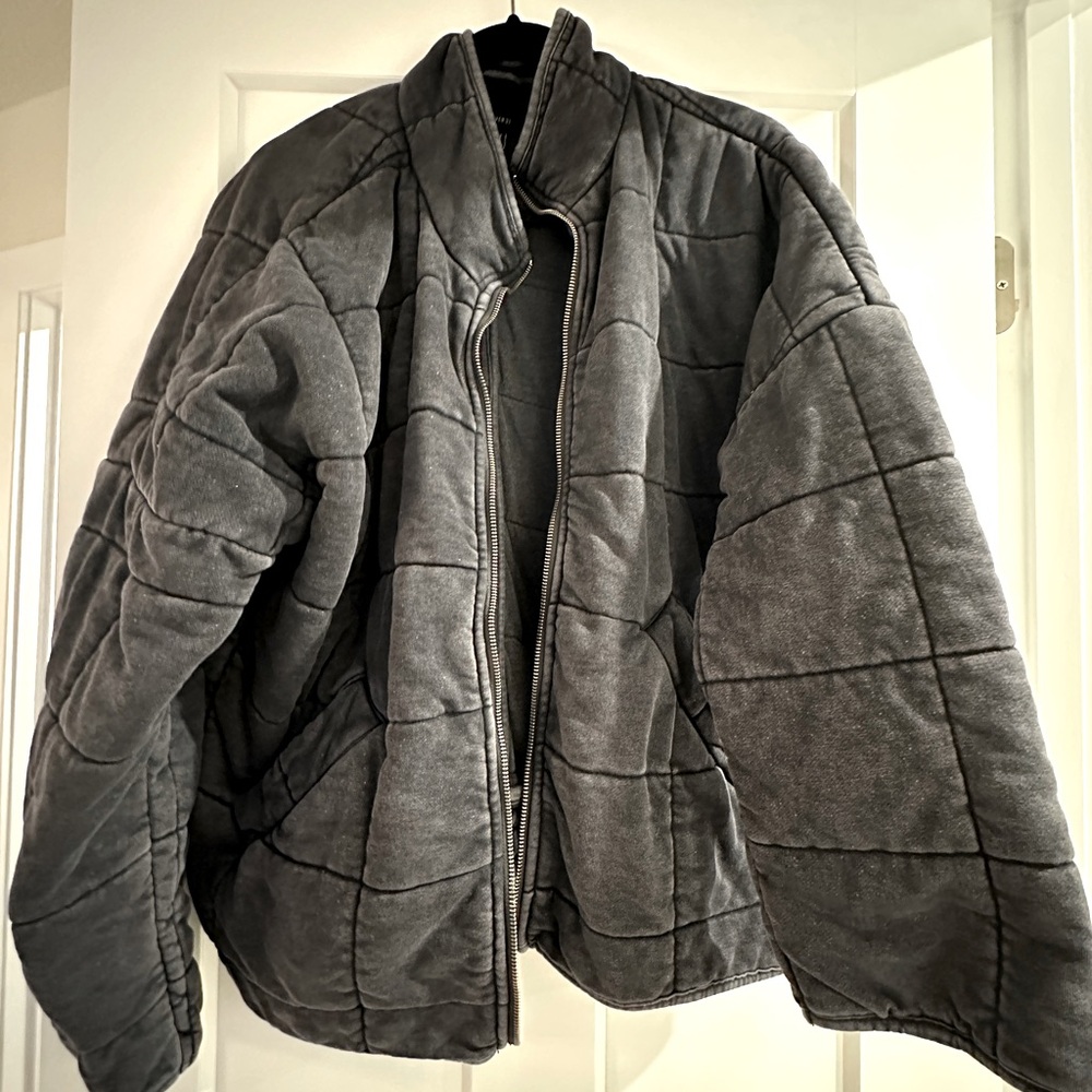 Grey quilted jacket